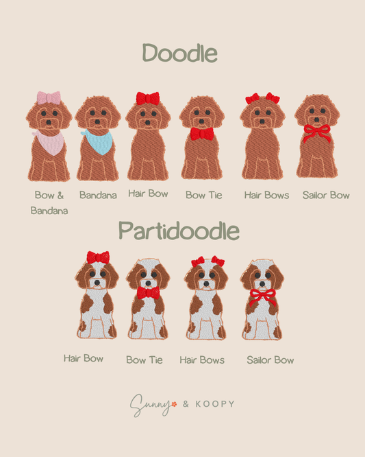 Doodle Embroidered Dog Bandana