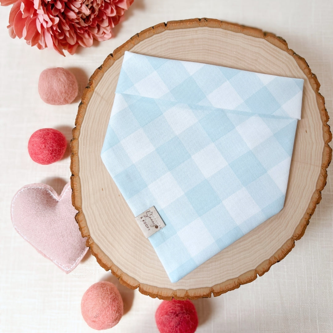 Blue Pup Plaid Dog Bandana