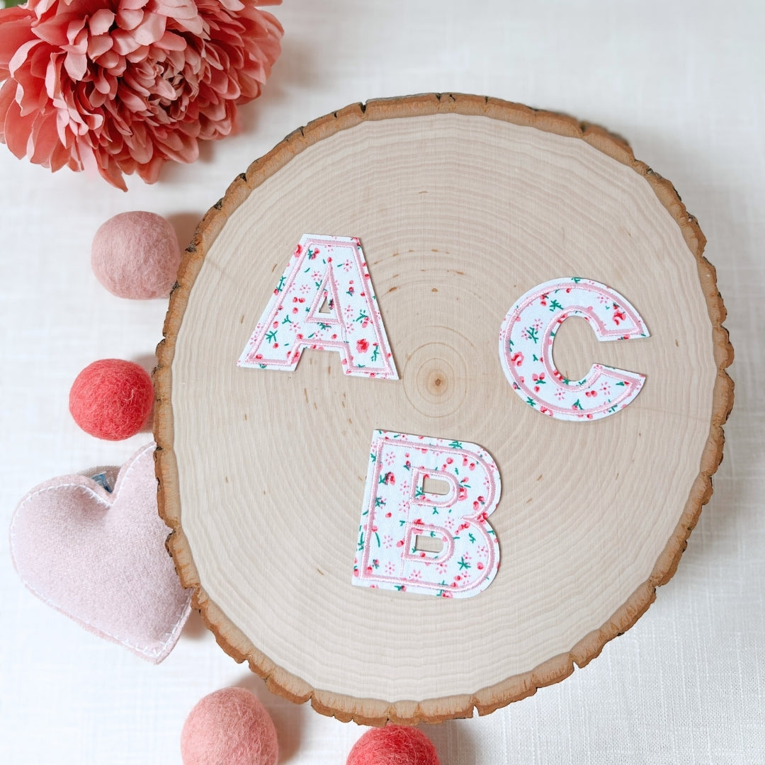 Floral Letter Patches (Pink)