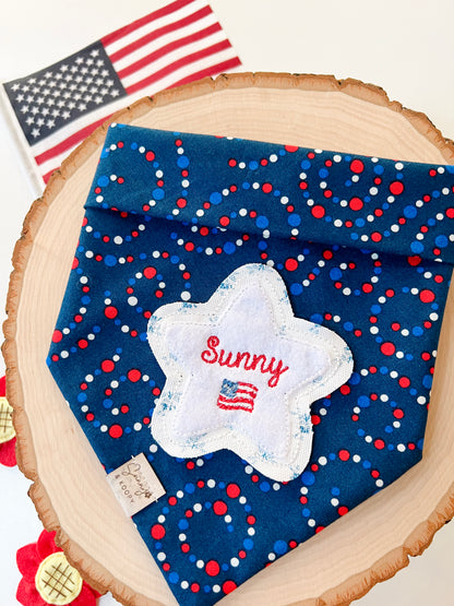 Patriotic Star Personalized Dog Bandana