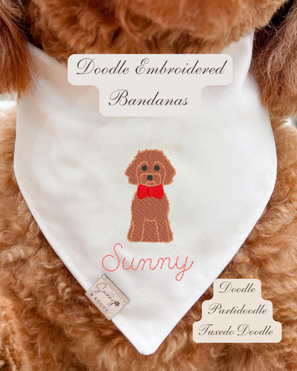 Doodle Embroidered Dog Bandana