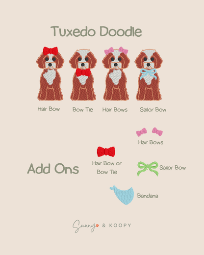 Doodle Embroidered Dog Bandana