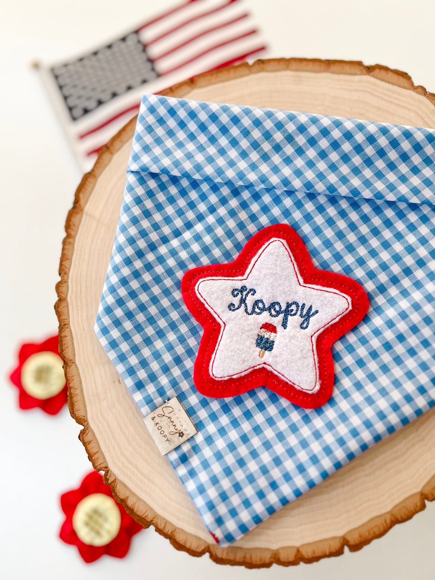 Patriotic Star Personalized Dog Bandana