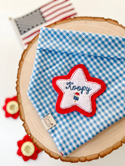Patriotic Star Personalized Dog Bandana