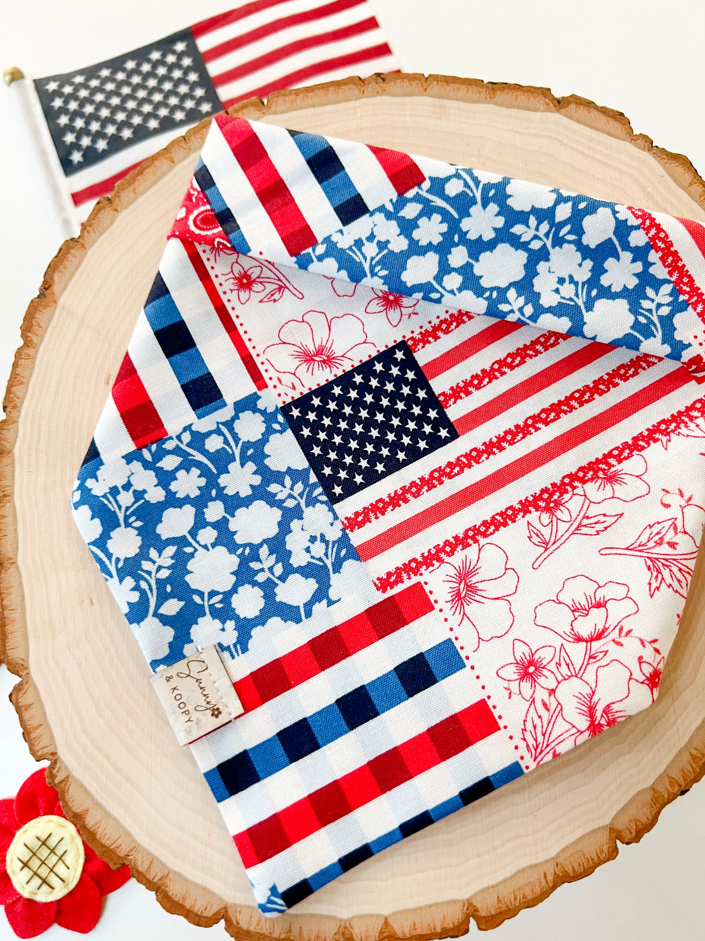 Stars, Stripes & Blooms Dog Bandana