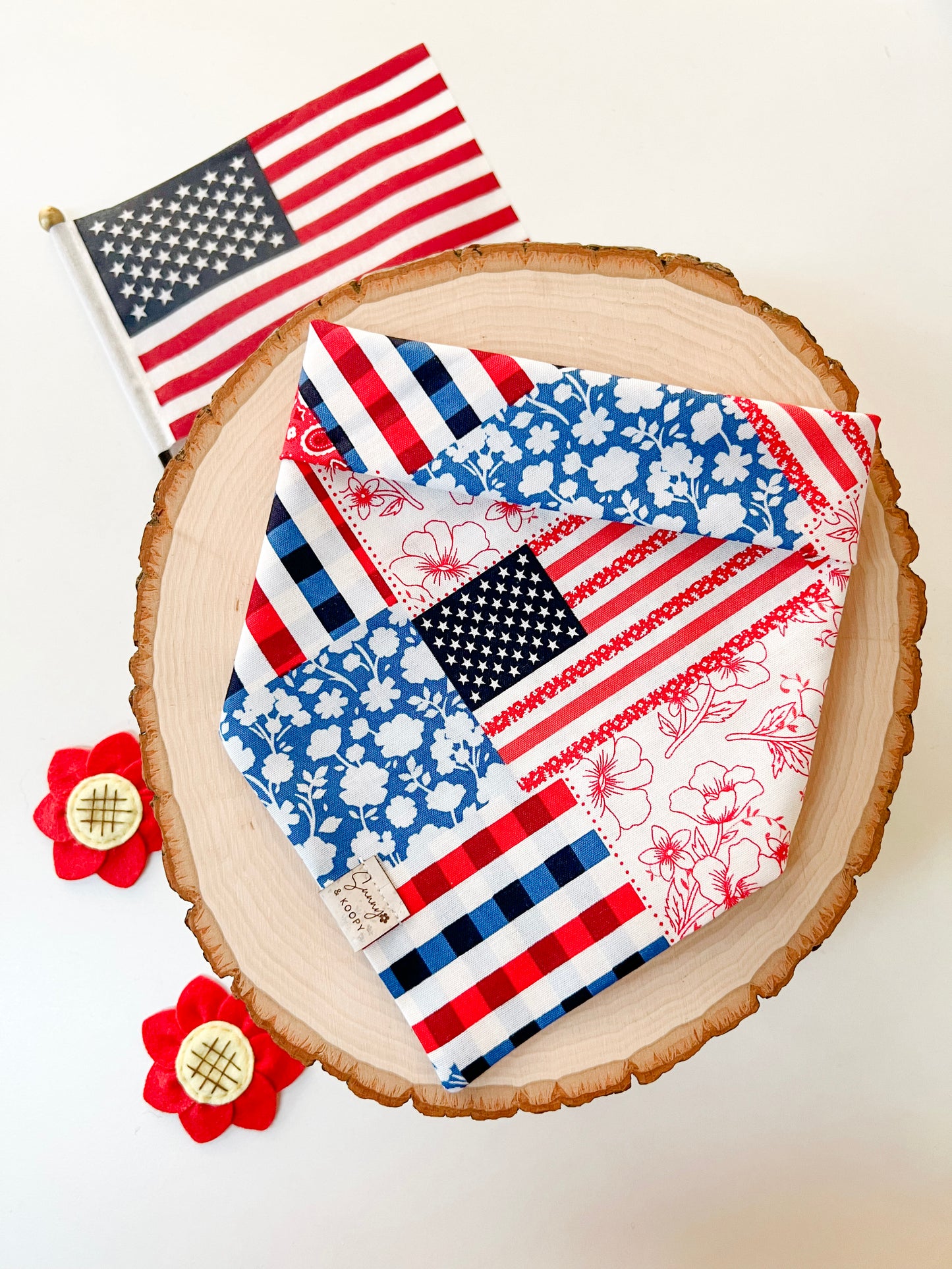 Stars, Stripes & Blooms Dog Bandana