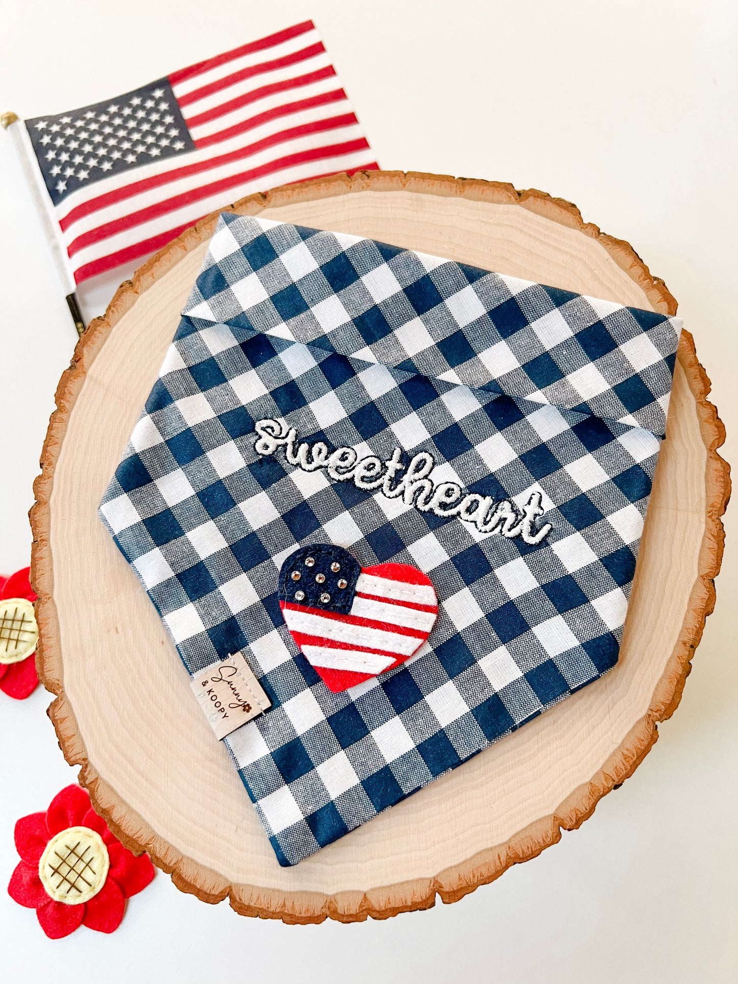 Sweetheart USA Embroidered Dog Bandana