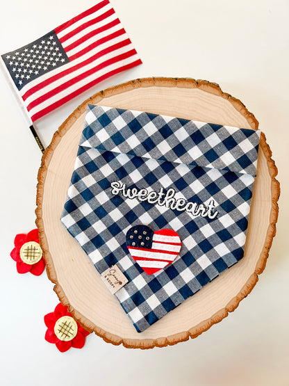 Sweetheart USA Embroidered Dog Bandana