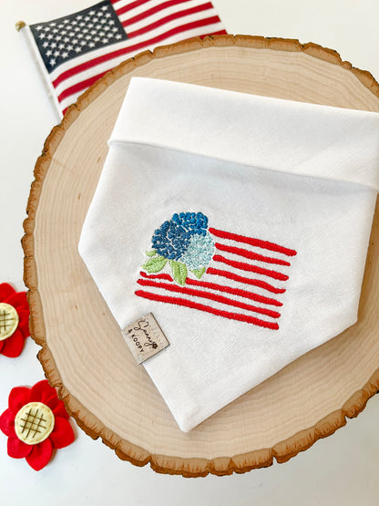 Coastal Bloom Embroidered Dog Bandana