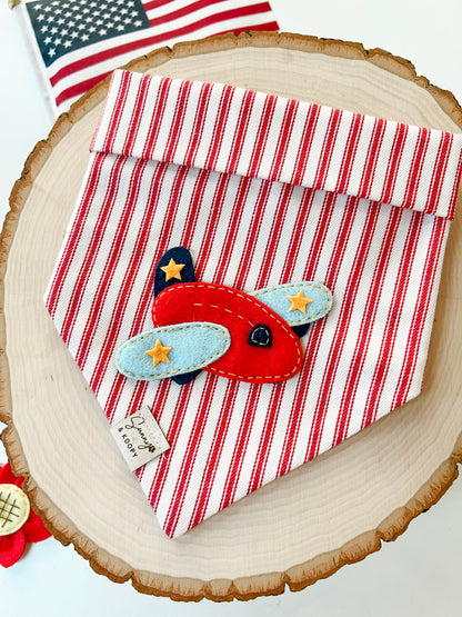 Little Aviator Handmade Applique Dog Bandana
