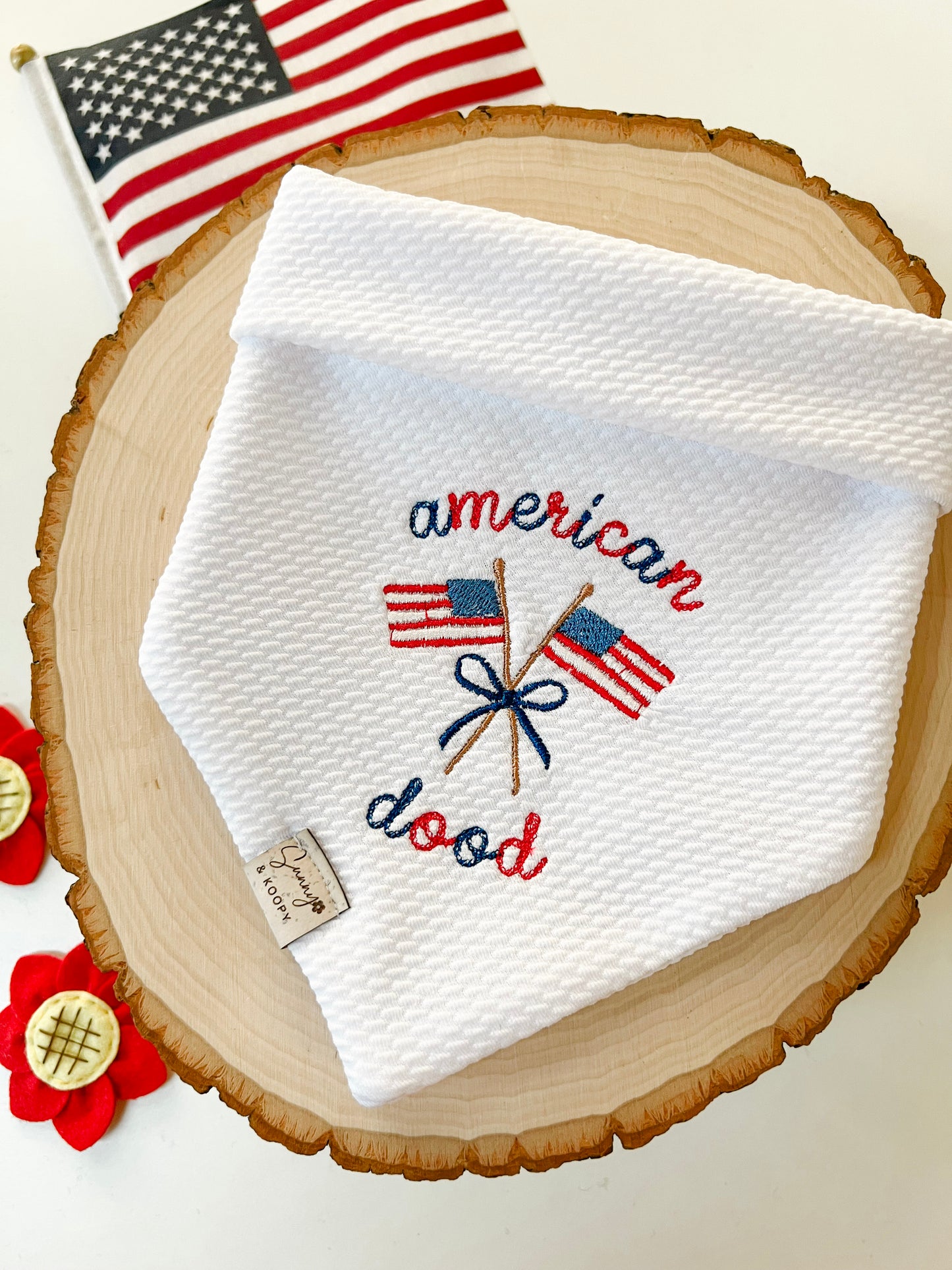 American Dood Embroidered Dog Bandana