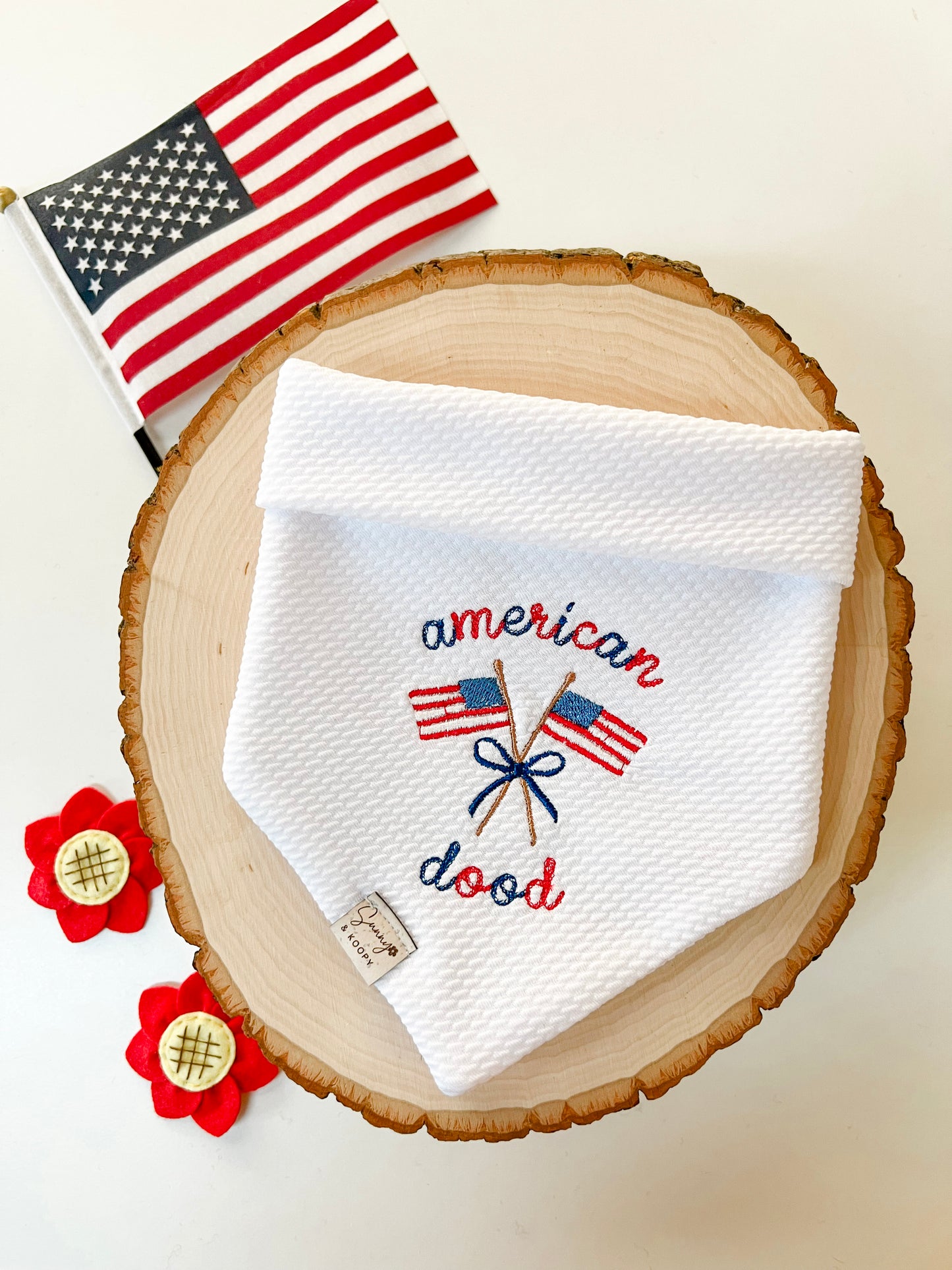 American Dood Embroidered Dog Bandana