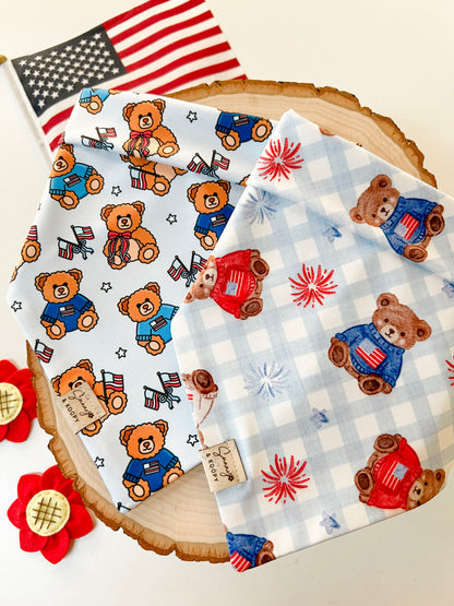 (Swim Fabric) Teddy's Firework Picnic Dog Bandana