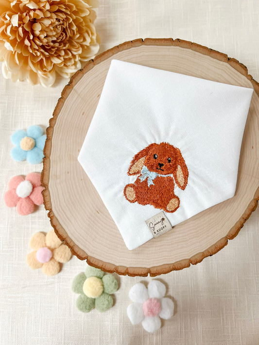 Bunny Embroidered Dog Bandana