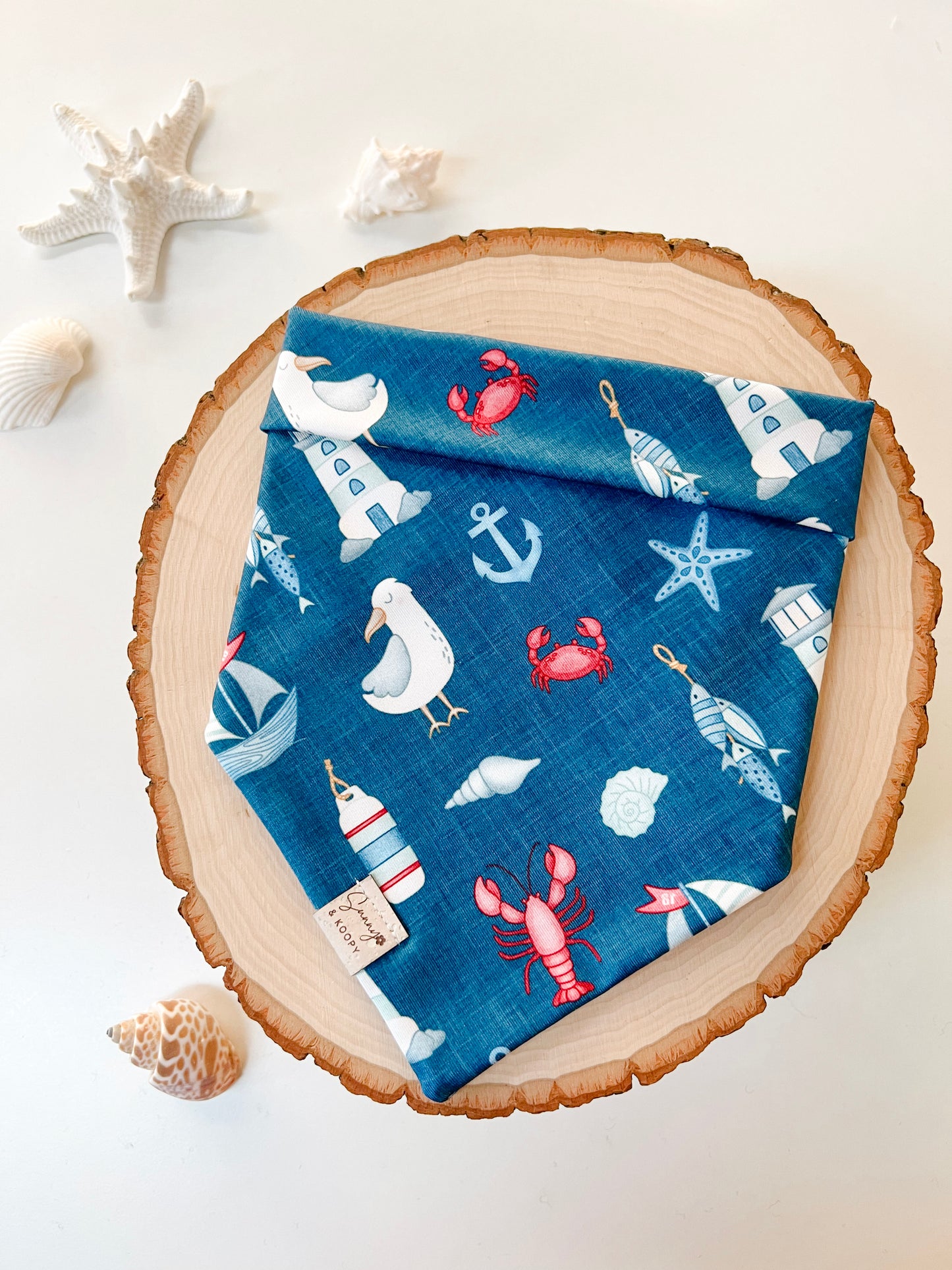 (Swim Fabric) Seaside Celebration Dog Bandana