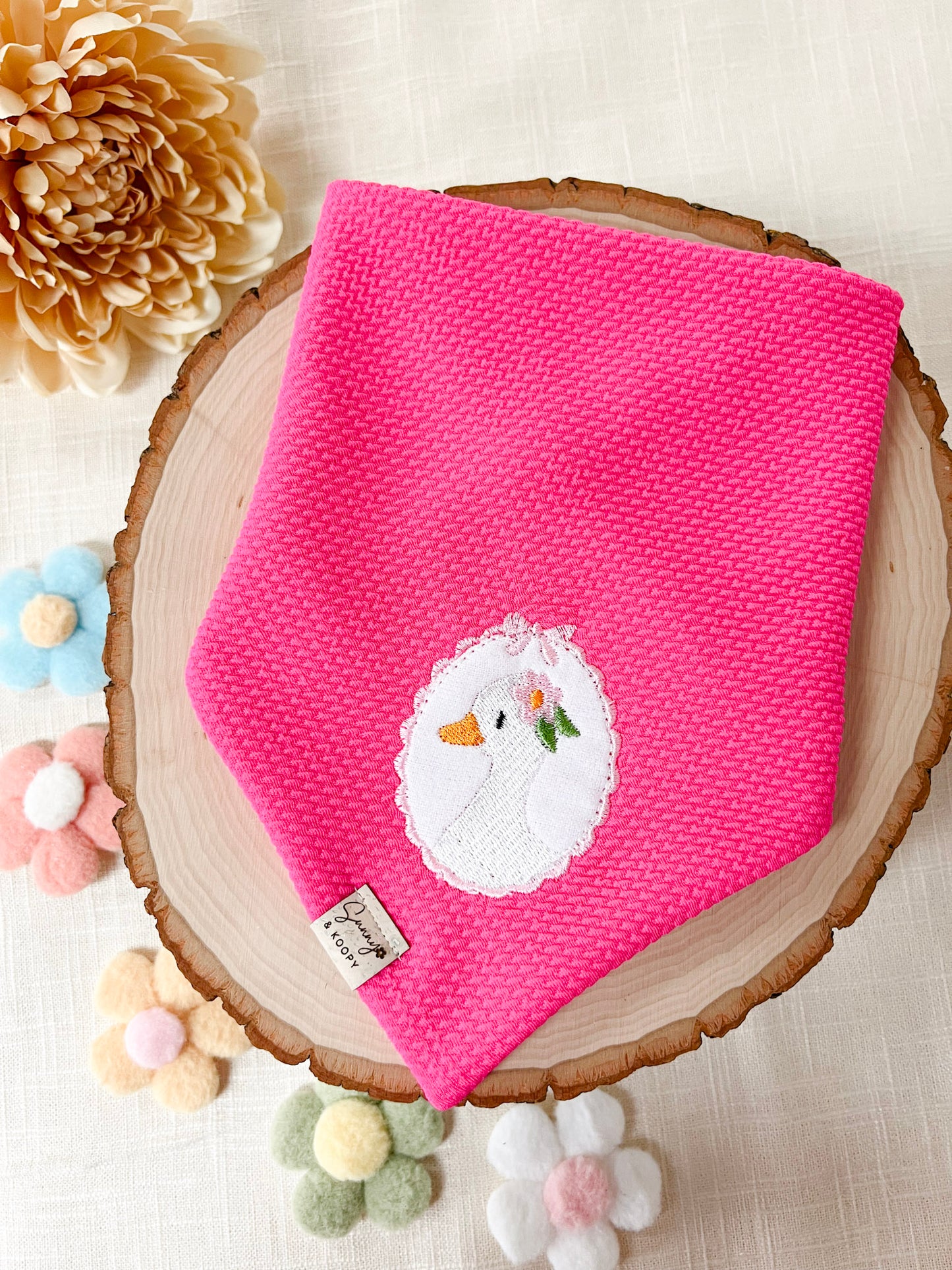 Millie the Goose Appliqué Dog Bandana