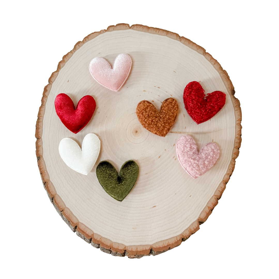 Velvet and Teddy Heart Appliques