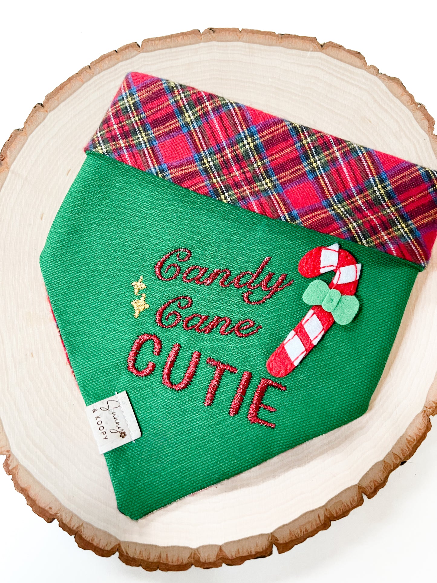 Candy Cane Cutie Embroidered Dog Bandana