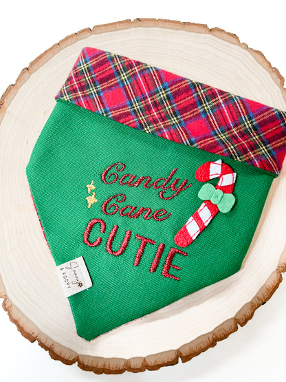 Candy Cane Cutie Embroidered Dog Bandana
