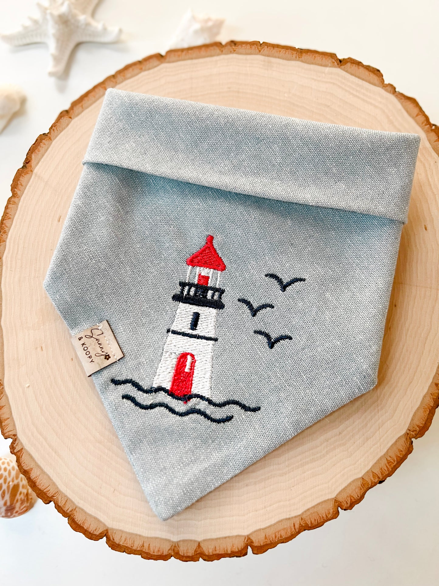 Lighthouse Point Embroidered Dog Bandana
