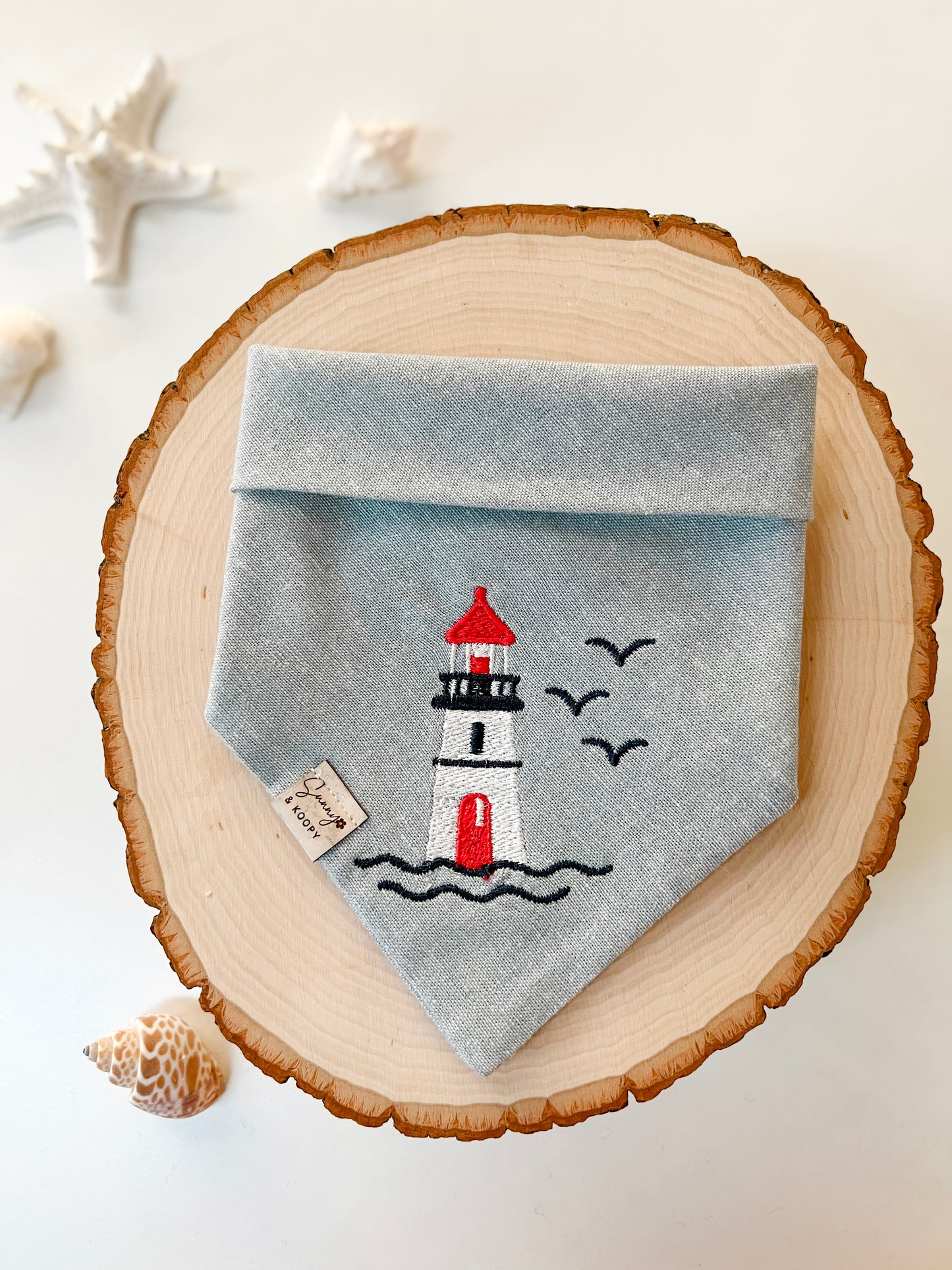 Lighthouse Point Embroidered Dog Bandana
