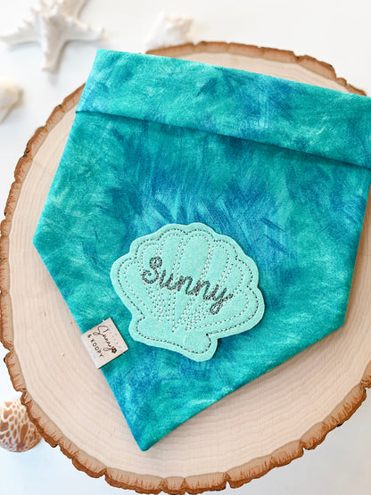 Shell Yeah Custom Name Applique Embroidered Dog Bandana