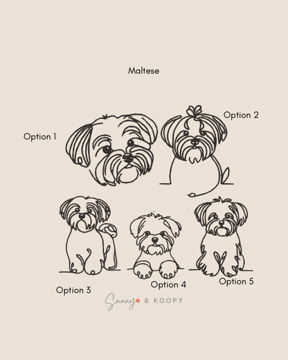 Minimalist Dog Breed Embroidered Bag Tag/Charm