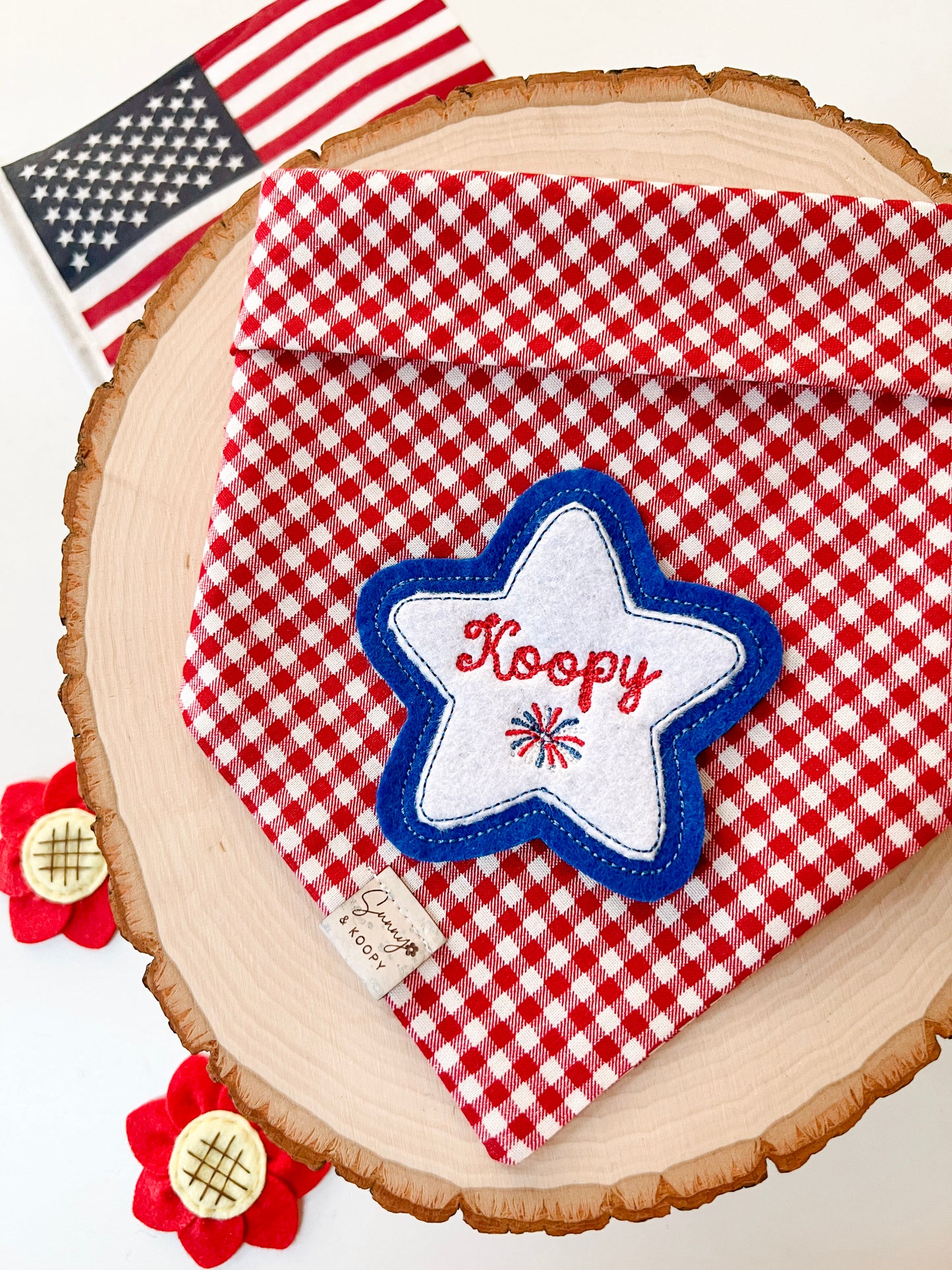Patriotic Star Personalized Dog Bandana