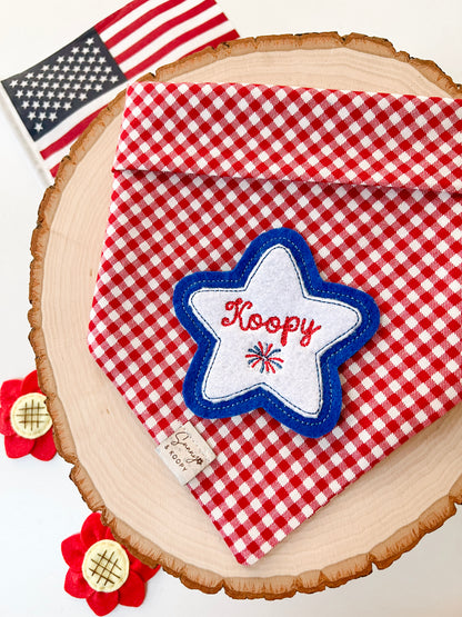 Patriotic Star Personalized Dog Bandana
