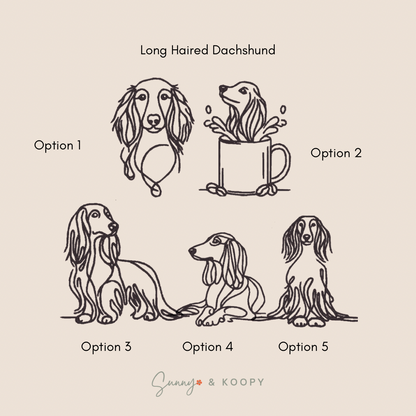 Minimalist Dog Breed Embroidered Bag Tag/Charm