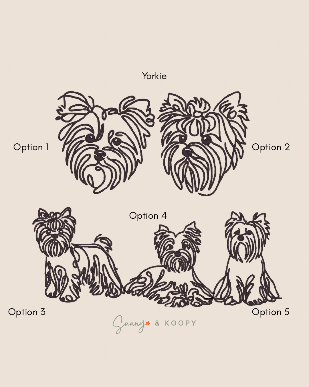 Minimalist Dog Breed Embroidered Bag Tag/Charm