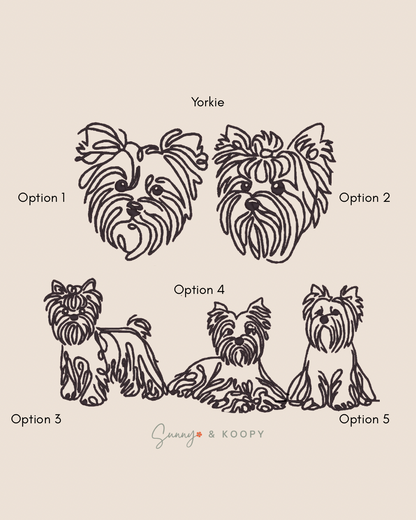 Minimalist Dog Breed Embroidered Bag Tag/Charm