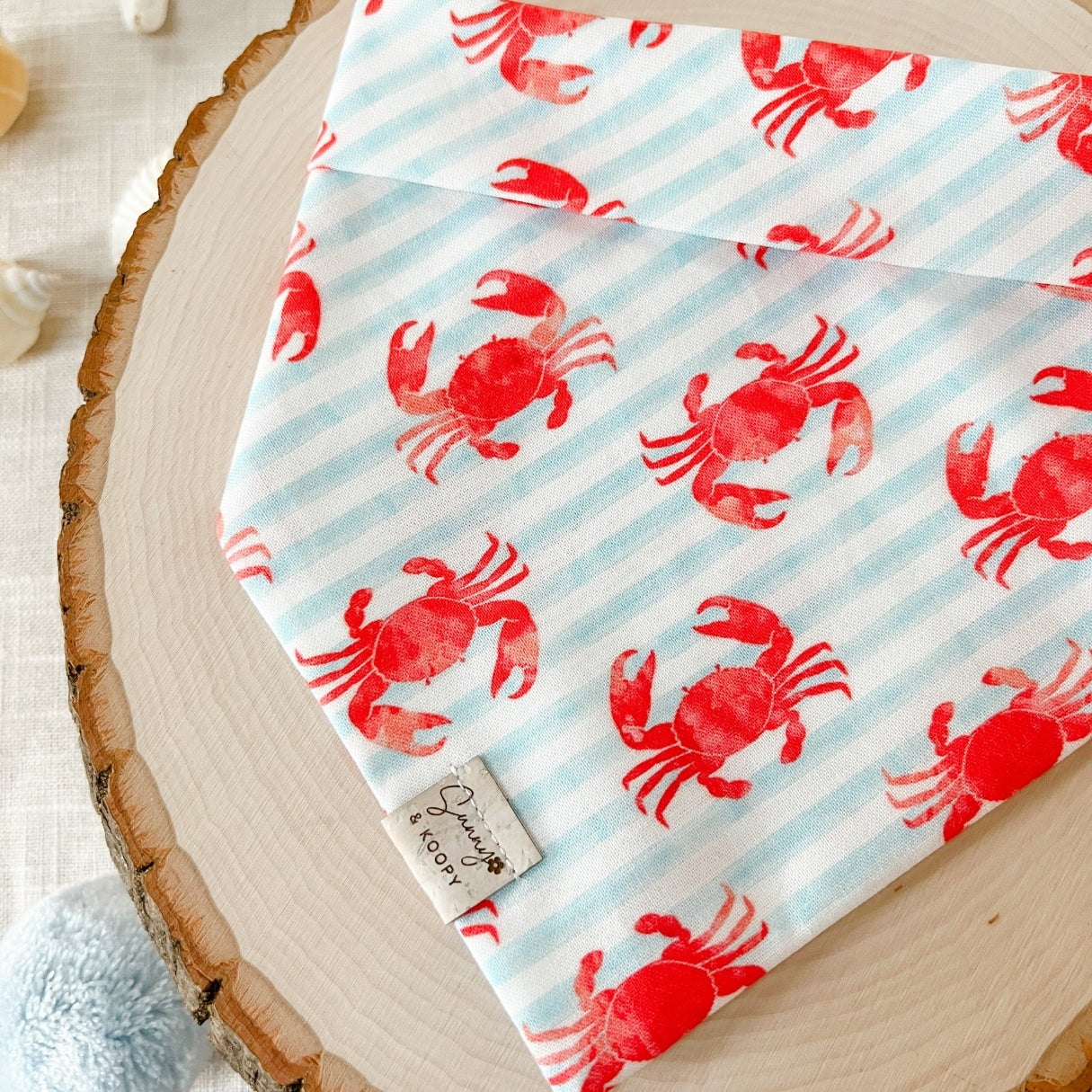Crabby Stripes Dog Bandana