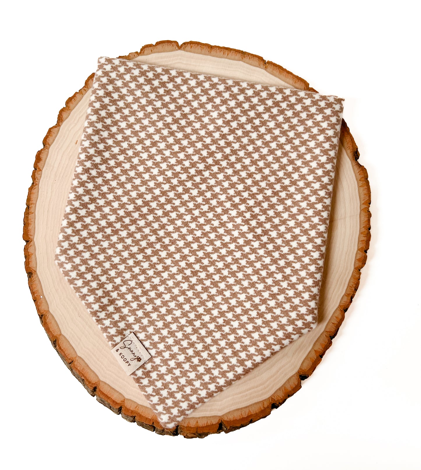 Brown houndstooth Flannel Dog Bandana