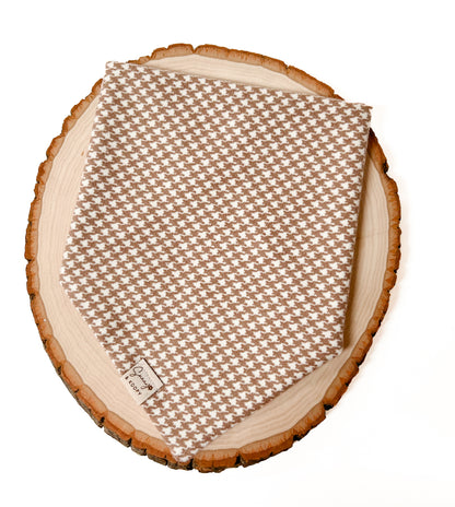 Brown houndstooth Flannel Dog Bandana