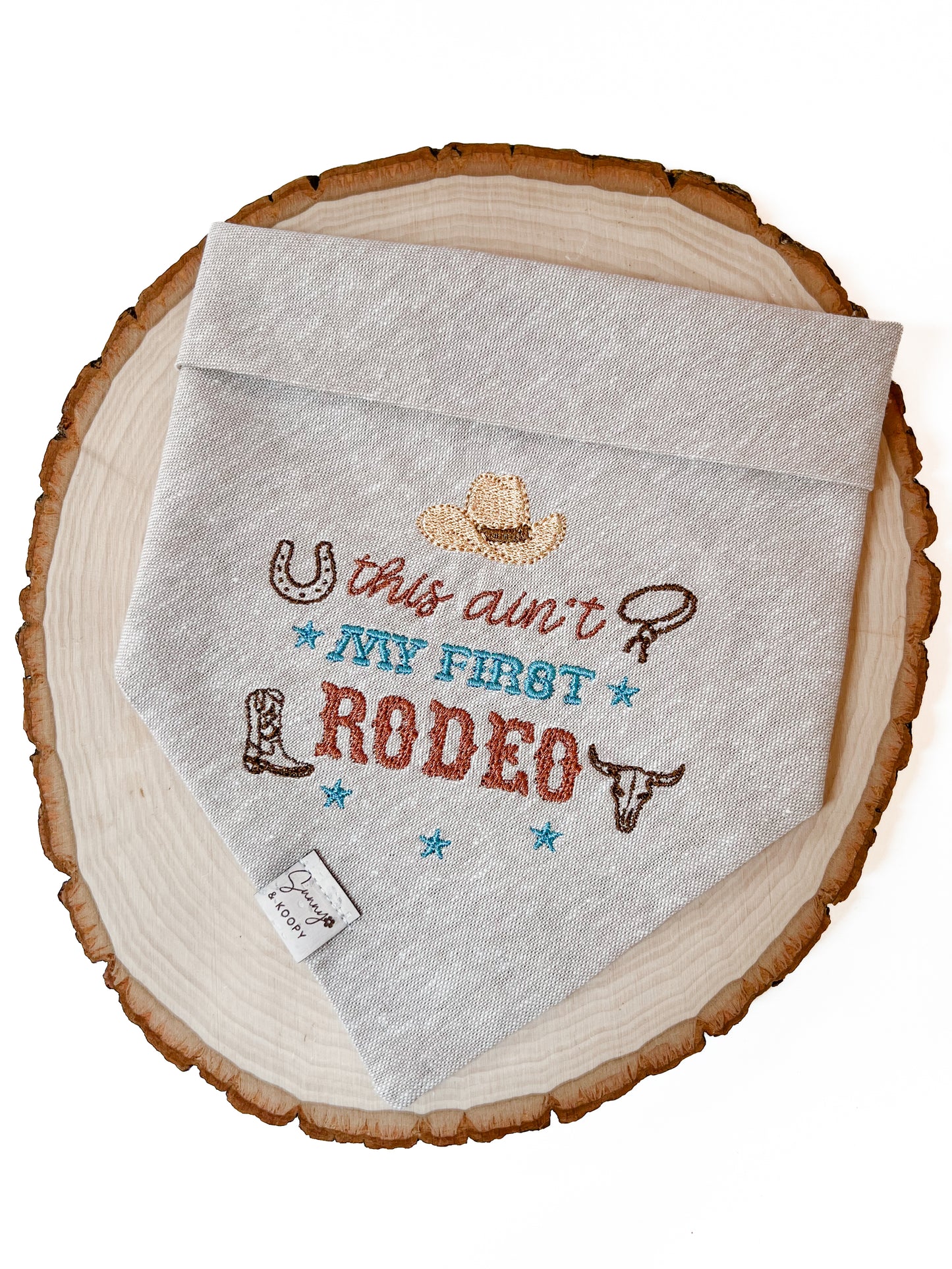 This Ain’t My First Rodeo Embroidered Dog Bandana