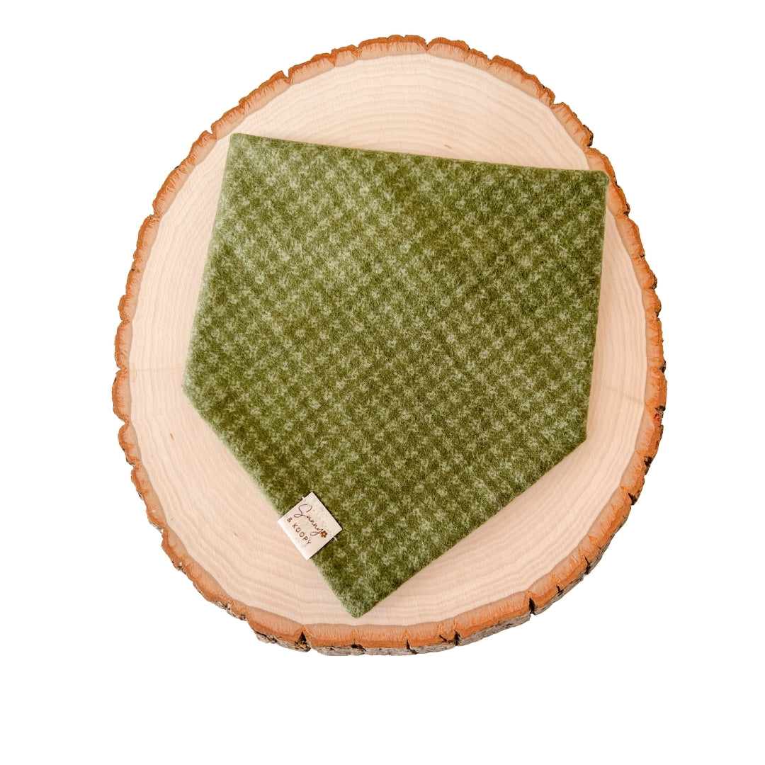 Green Checks Flannel Dog Bandana