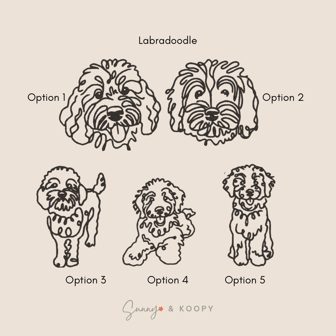 Minimalist Dog Breed Embroidered Bag Tag/Charm