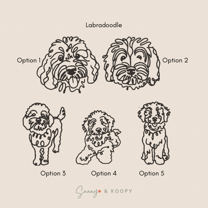 Minimalist Dog Breed Embroidered Bag Tag/Charm