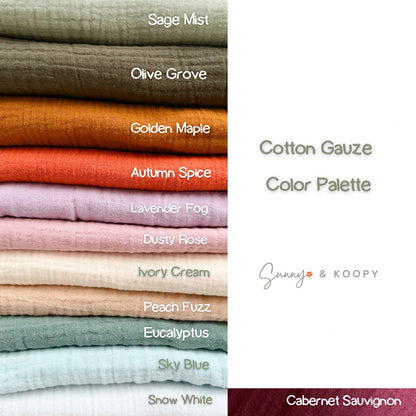 Custom Name Embroidered Gauze Dog Bandana