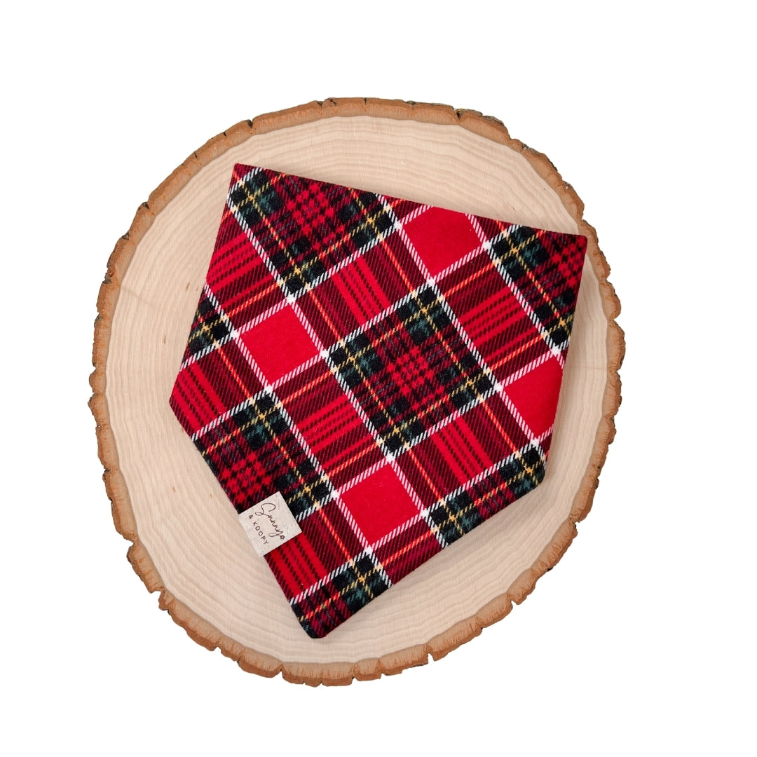 Red Plaid Flannel Dog Bandana