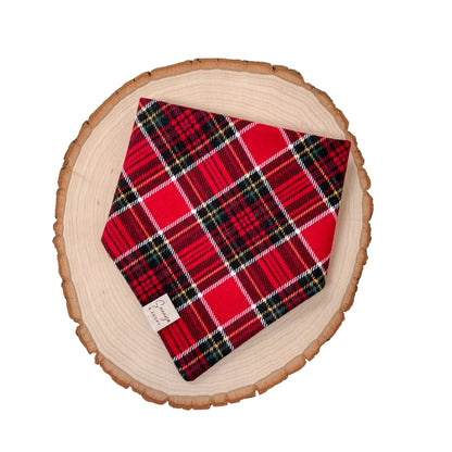 Red Plaid Flannel Dog Bandana