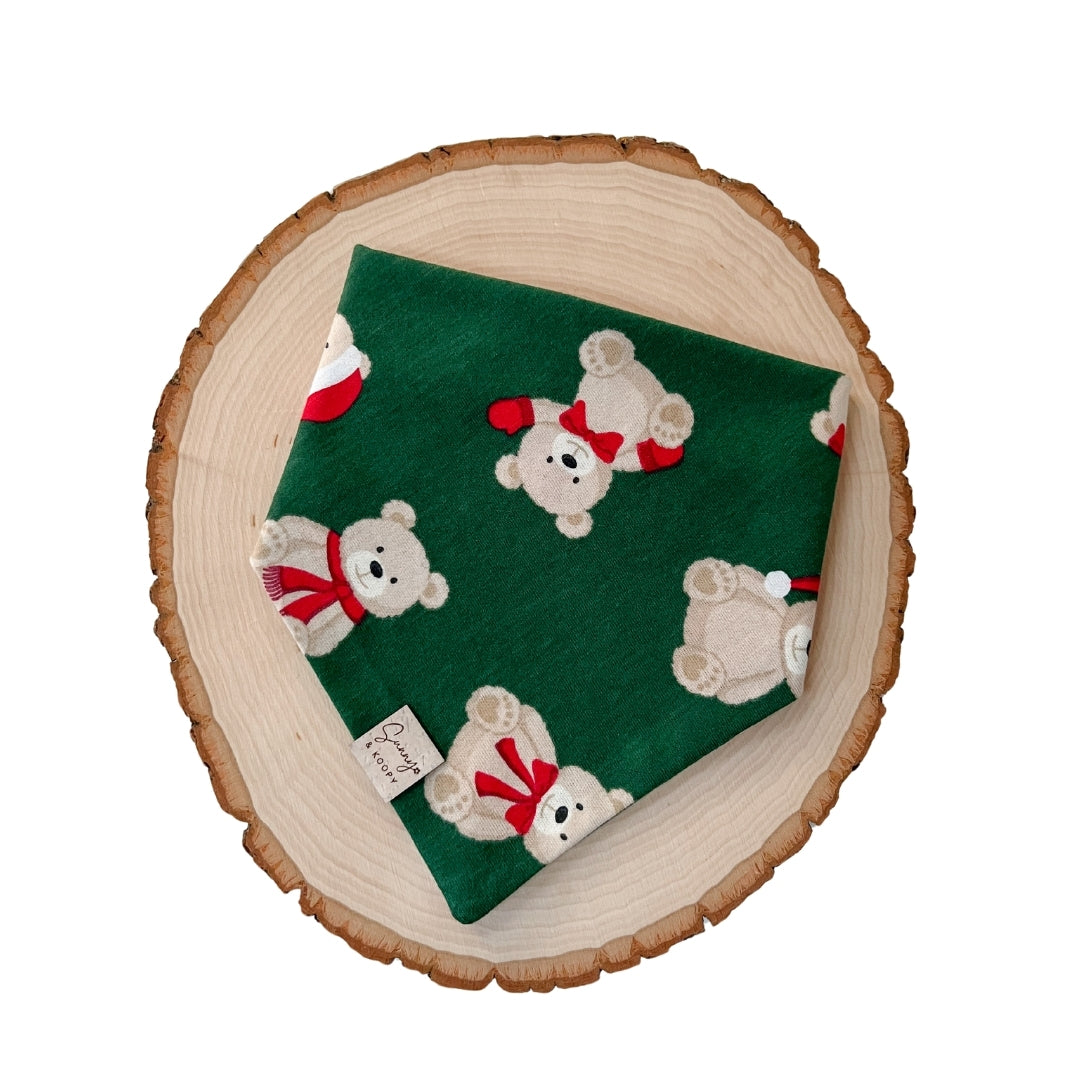 Santa Teddy Bear Dog Bandana