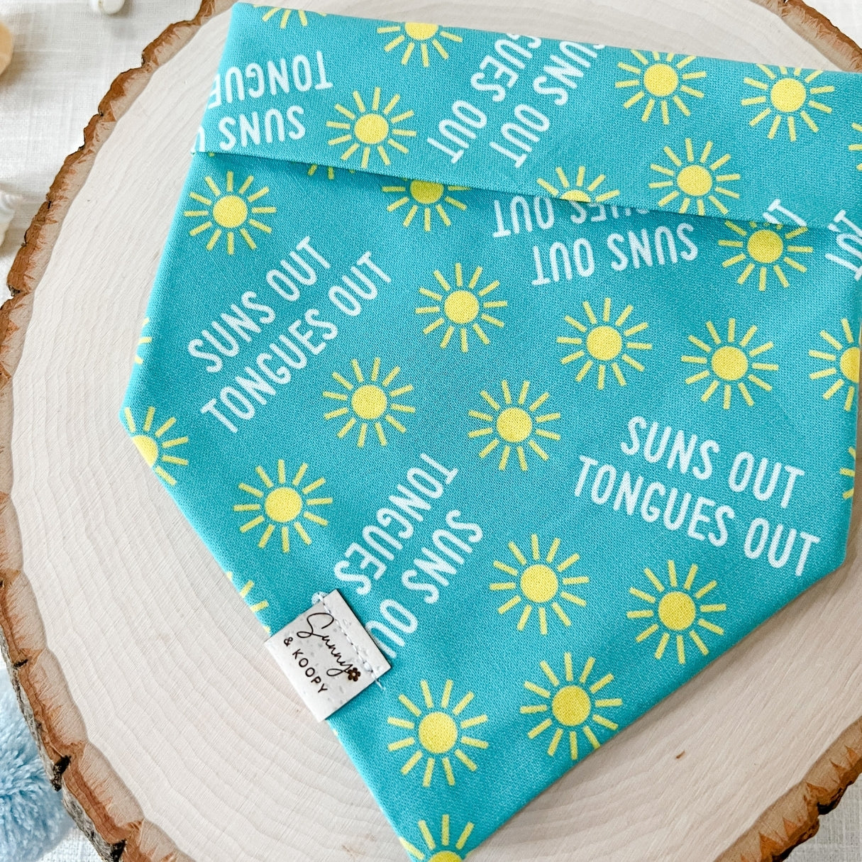 Suns Out Turquoise Dog Bandana