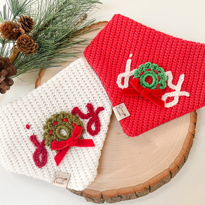 Joy Hand Embroidered Dog Bandana