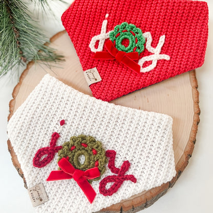 Joy Hand Embroidered Dog Bandana