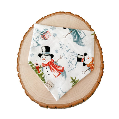 Snowman Cardinal Dog Bandana