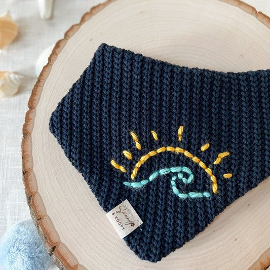 Sun-Kissed Surf Hand Embroidered Dog Bandana