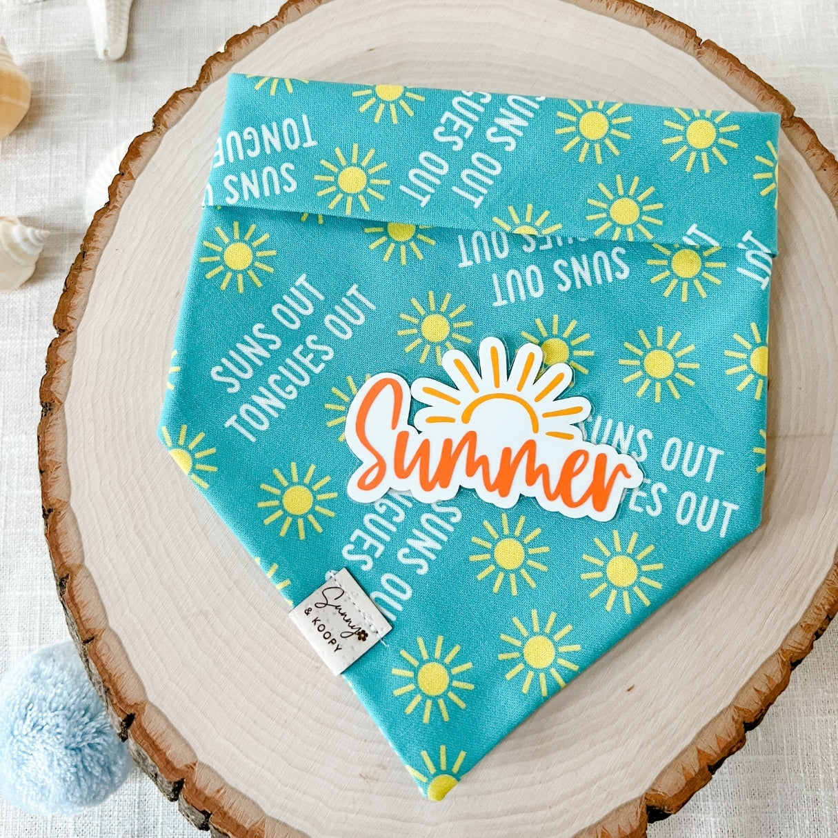 Suns Out Turquoise Dog Bandana