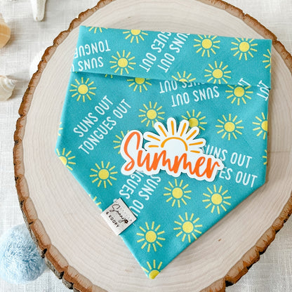 Suns Out Turquoise Dog Bandana